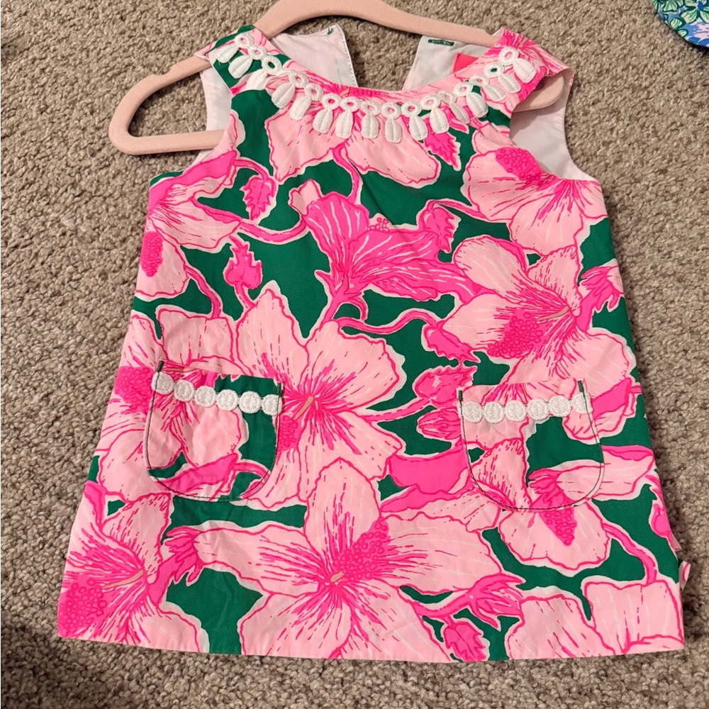 Lilly Pulitzer Pink and Green Floral Kids Dress
